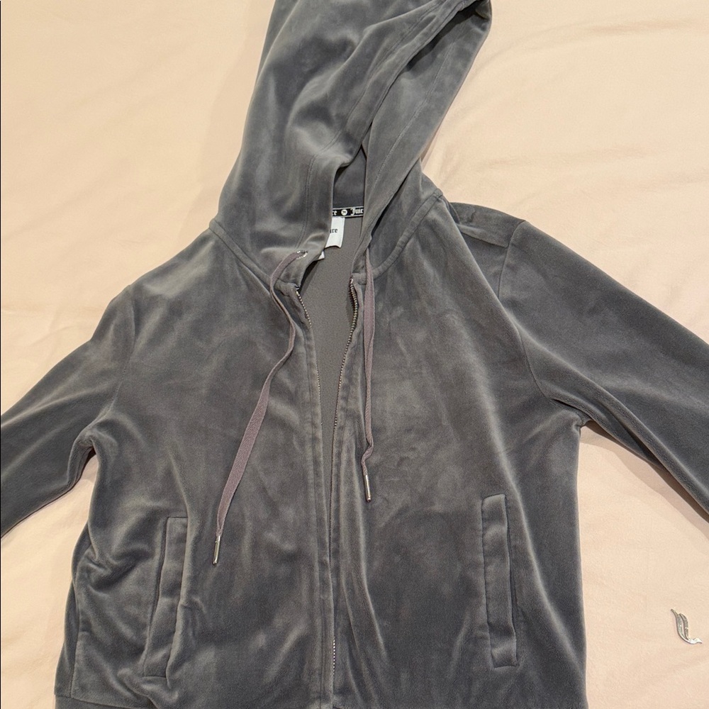 Juicy Couture Charcoal Velour Hoodie